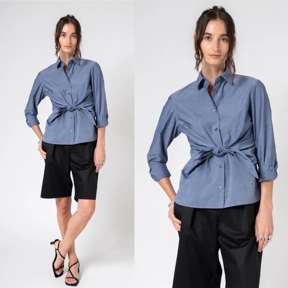 Grammar NYC Conjunction Tie Front Blouse - Picture 1 of 11
